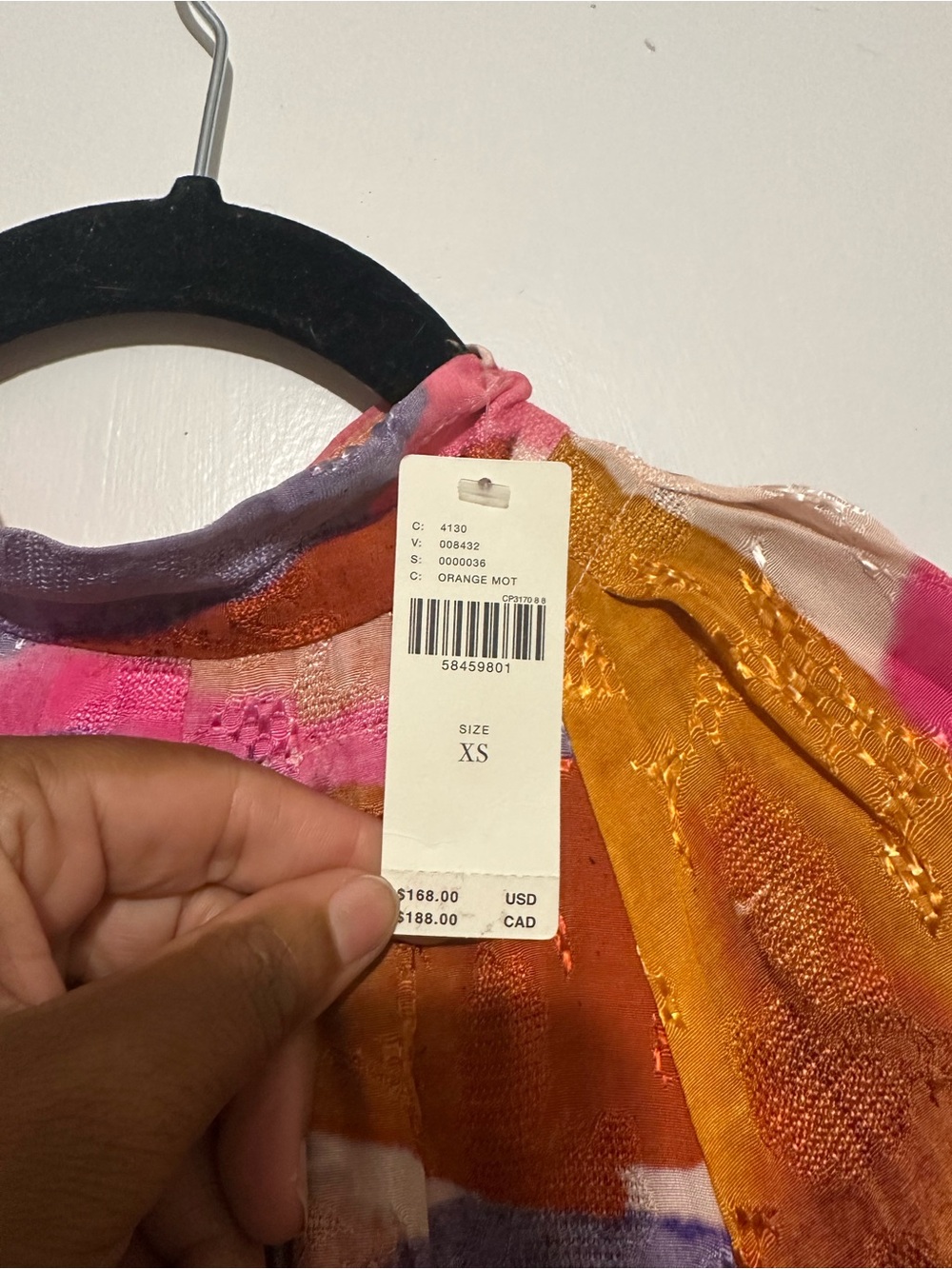 Maeve Multicolor Abstract Asymmetrical Midi Dress in Pink, Brown & Purple NWT - Picture 2 of 10